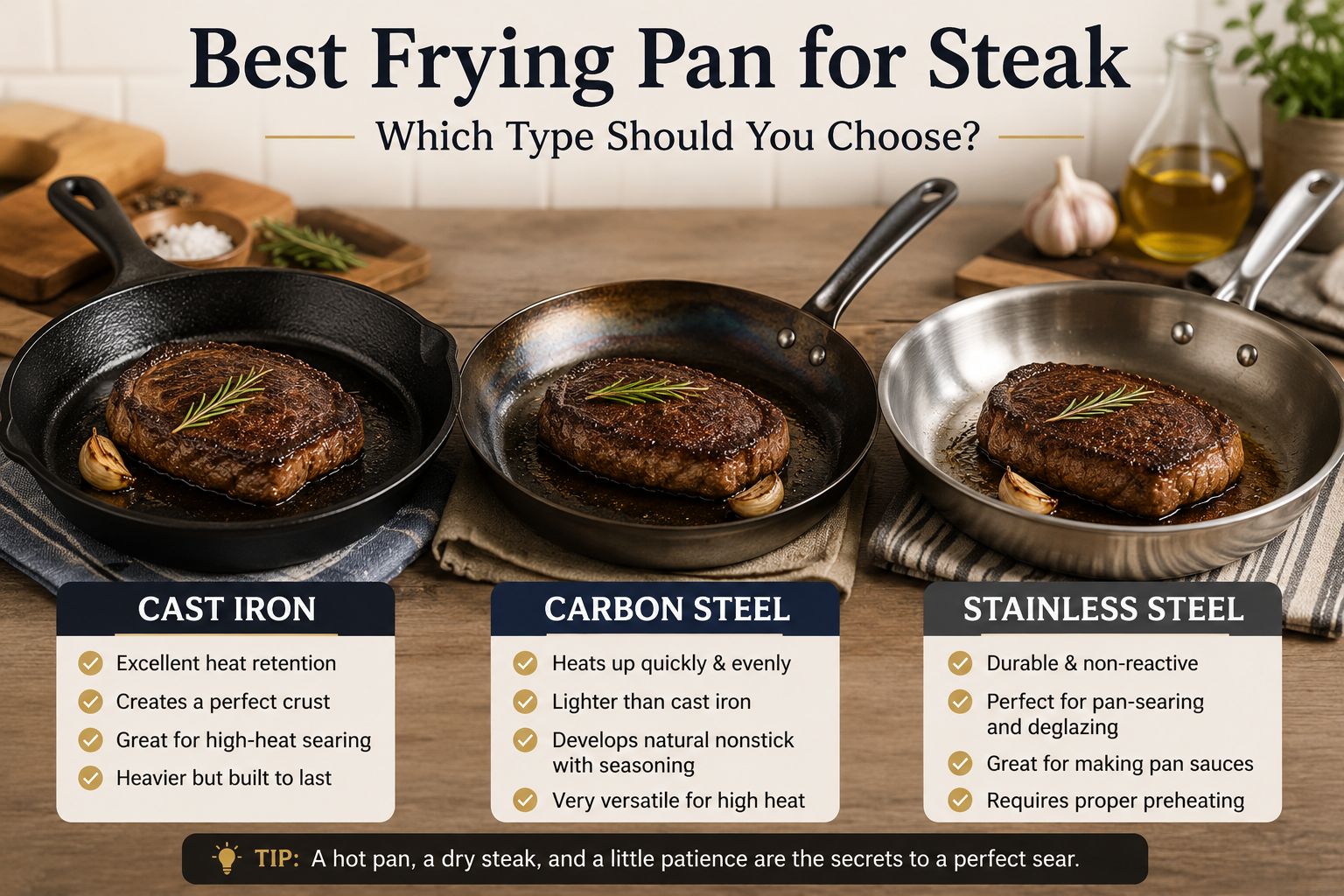 Best Frying Pan for Steak: Which Type Should You Choose?