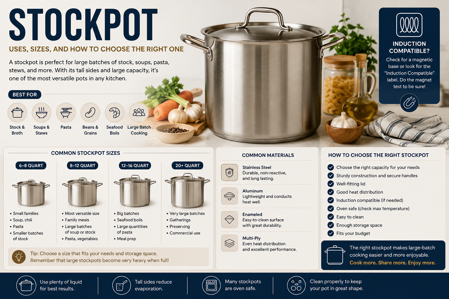 Stockpot: Uses, Sizes, and How to Choose the Right One