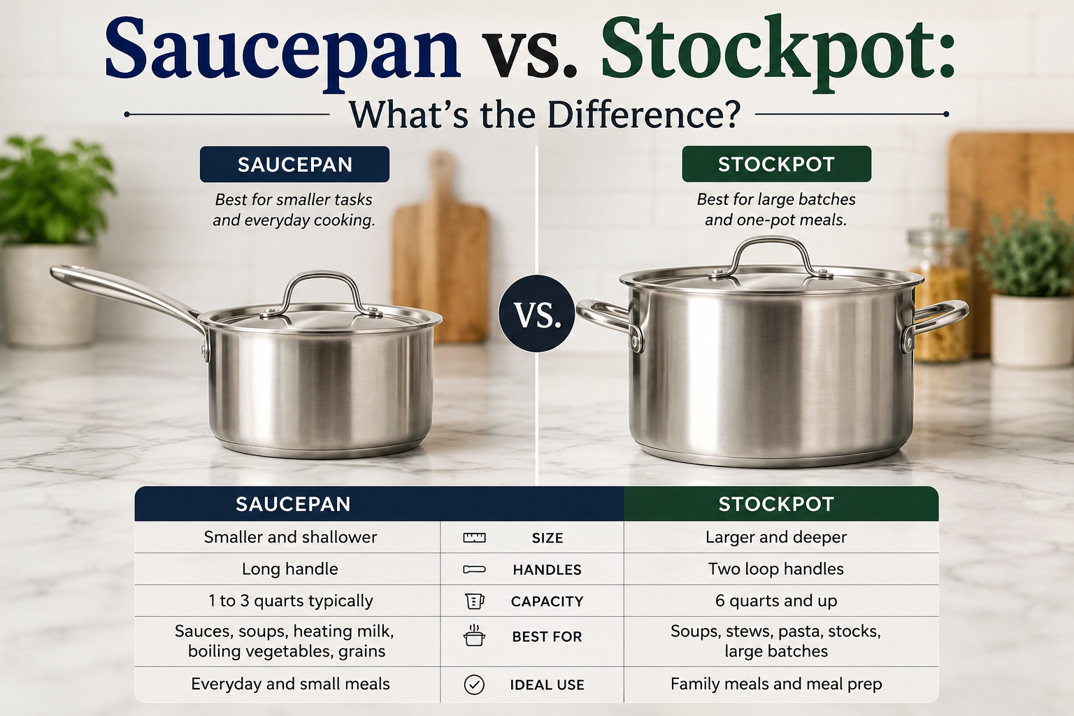 Saucepan vs. Stockpot: What’s the Difference?