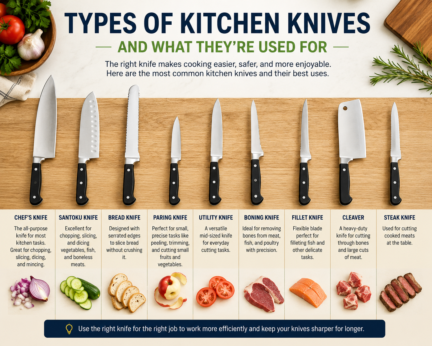 Types of Kitchen Knives and What They’re Used For