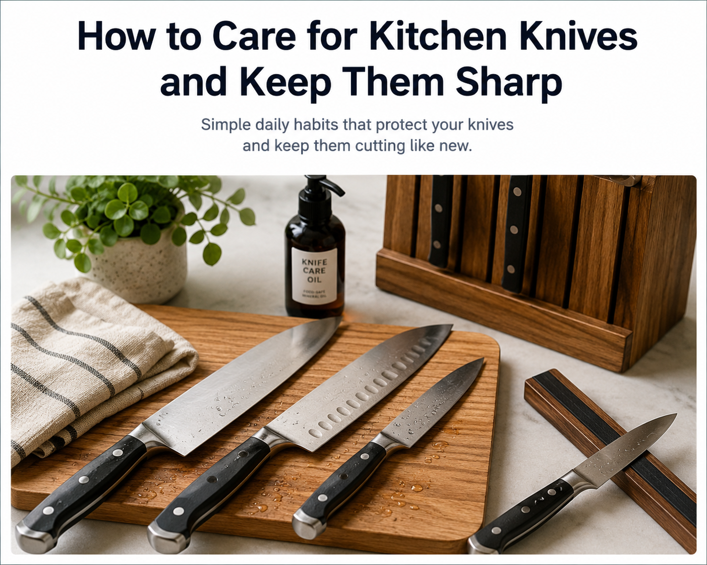 How to Care for Kitchen Knives and Keep Them Sharp
