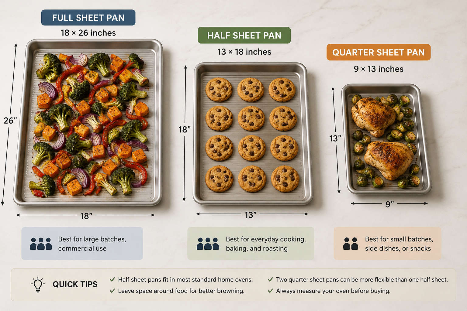 What Size Baking Sheet Do You Need? Half Sheet vs Quarter Sheet